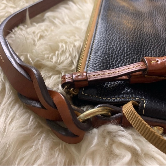 Dooney & Bourke pebble Leather Black Braided Tassel Designer Purse handbook - Picture 4 of 10